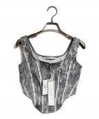 JOHN LAWRENCE SULLIVANジョン ローレンス サリバン）の古着「STRETCH JACQUARD BUSTIER TOP」｜グレー