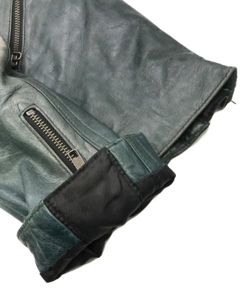EDGE RUPERT（エッジ ルパート）EDGE RUPERT (エッジ ルパート) レザーライダースジャケット グリーン サイズ:2の古着・服飾アイテム