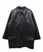 LAND'S ENDランズエンド）の古着「90Sレザーコート」｜ブラック
