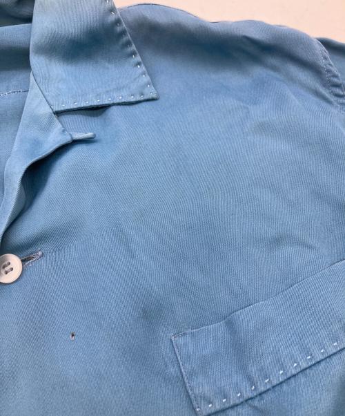 Safe in Suds（セーフインサッズ）safe in suds (セーフインサッズ) 50sレーヨンループカラーシャツ ブルー サイズ:15-33の古着・服飾アイテム