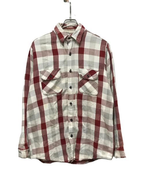 FIVE BROTHER（ファイブブラザー）FIVE BROTHER (ファイブブラザー) ネルシャツ ホワイト×レッド サイズ:15-M-15 1/2の古着・服飾アイテム