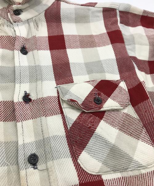 FIVE BROTHER（ファイブブラザー）FIVE BROTHER (ファイブブラザー) ネルシャツ ホワイト×レッド サイズ:15-M-15 1/2の古着・服飾アイテム