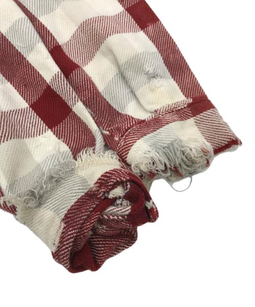 FIVE BROTHER（ファイブブラザー）FIVE BROTHER (ファイブブラザー) ネルシャツ ホワイト×レッド サイズ:15-M-15 1/2の古着・服飾アイテム