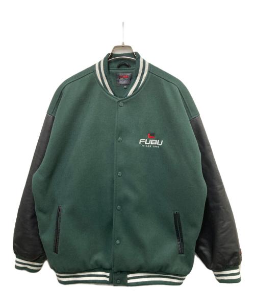 FUBU（フブ）FUBU (フブ) VARSITY JACKET/スタジャン グリーン×ブラック サイズ:XLの古着・服飾アイテム