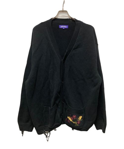 FUCKING AWESOME（ファッキンオーサム）Fucking Awesome (ファッキンオーサム) ダメージニットカーディガン ブラック サイズ:2Xの古着・服飾アイテム
