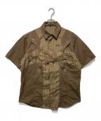 HAPPY DES NINENINE HAPPY PLUSハッピー・デス・ナインナイン・ハッピー・プラス）の古着「フロントデザインシャツ」｜ベージュ