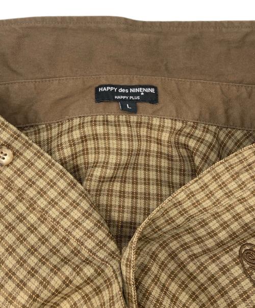 HAPPY DES NINENINE HAPPY PLUS（ハッピー・デス・ナインナイン・ハッピー・プラス）HAPPY DES NINENINE HAPPY PLUS (ハッピー・デス・ナインナイン・ハッピー・プラス) フロントデザインシャツ ベージュ サイズ:Ⅼの古着・服飾アイテム