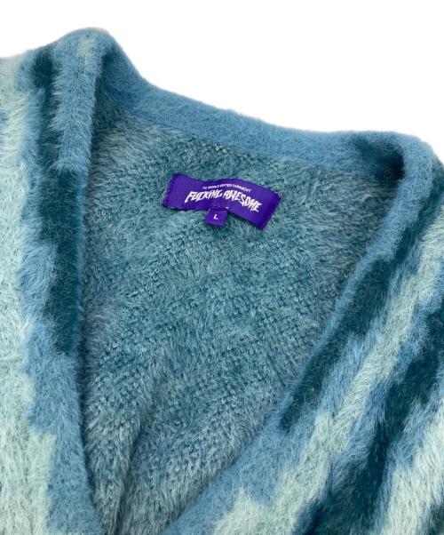 FUCKING AWESOME（ファッキンオーサム）Fucking Awesome (ファッキンオーサム) Acid Hairy Cardigan ブルー サイズ:Ｌの古着・服飾アイテム