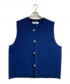TRUJILLO'Sトルフィリオス）の古着「ROUND 4-BUTTON SOLID VEST/ラウンド・フォーボタン・ソリッド・ベスト」｜ブルー
