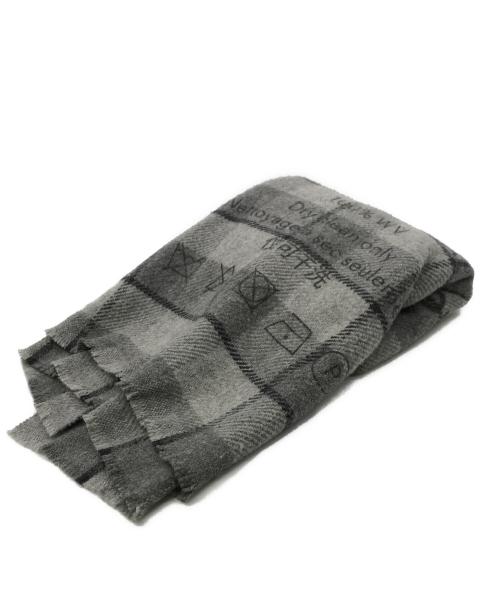 Acne studios（アクネ ストゥディオス）ACNE STUDIOS (アクネ ストゥディオス) チェック大判ストール グレーの古着・服飾アイテム