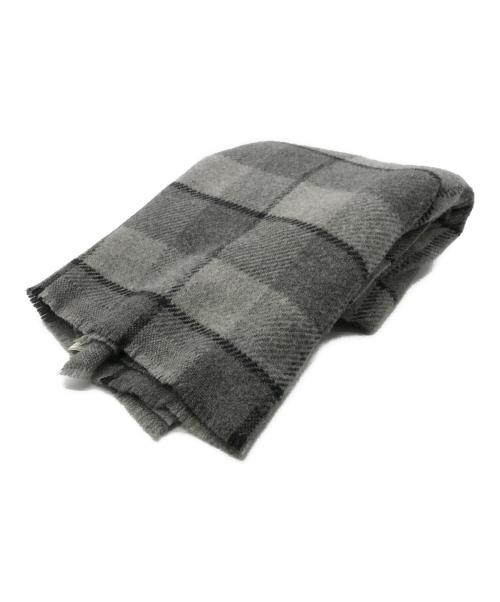 Acne studios（アクネ ストゥディオス）ACNE STUDIOS (アクネ ストゥディオス) チェック大判ストール グレーの古着・服飾アイテム