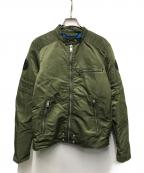 DIESELディーゼル）の古着「J-GLORYシングルライダースジャケット」｜カーキ