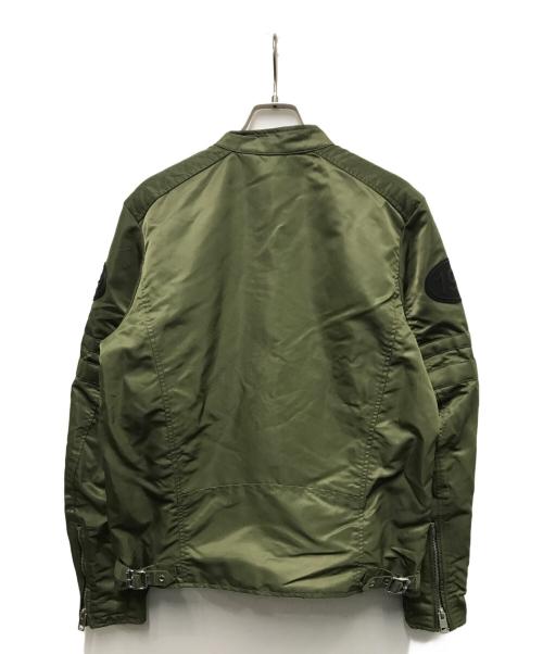 DIESEL（ディーゼル）DIESEL (ディーゼル) J-GLORYシングルライダースジャケット カーキ サイズ:Mの古着・服飾アイテム