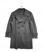 TOMORROW LANDトゥモローランド）の古着「ウールメルトン ダブルフェイス6B コート/Double-faced Wool Melton Double-Breasted 6-Button Coat」｜グレー
