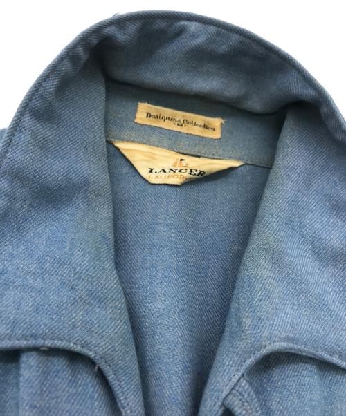 LANCER（ランサーズ）LANCER (ランサーズ) ギャバジンループカラーシャツ スカイブルー サイズ:Ｍの古着・服飾アイテム