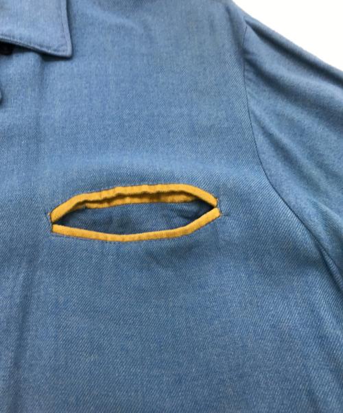 LANCER（ランサーズ）LANCER (ランサーズ) ギャバジンループカラーシャツ スカイブルー サイズ:Ｍの古着・服飾アイテム