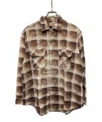 big macビッグマック）の古着「60s オンブレチェックプリントライトネルシャツ」｜ブラウン