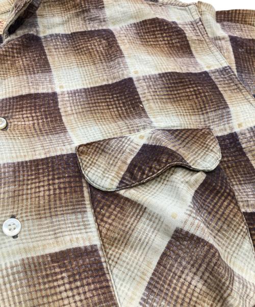 big mac（ビッグマック）BIG MAC (ビッグマック) 60s オンブレチェックプリントライトネルシャツ ブラウン サイズ:Lの古着・服飾アイテム