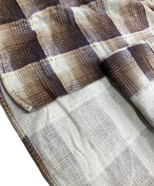 big mac（ビッグマック）BIG MAC (ビッグマック) 60s オンブレチェックプリントライトネルシャツ ブラウン サイズ:Lの古着・服飾アイテム