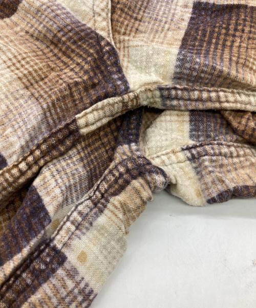 big mac（ビッグマック）BIG MAC (ビッグマック) 60s オンブレチェックプリントライトネルシャツ ブラウン サイズ:Lの古着・服飾アイテム