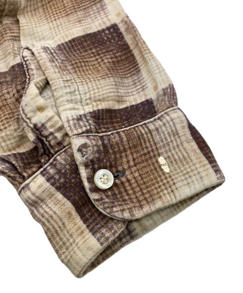 big mac（ビッグマック）BIG MAC (ビッグマック) 60s オンブレチェックプリントライトネルシャツ ブラウン サイズ:Lの古着・服飾アイテム