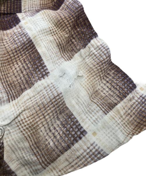 big mac（ビッグマック）BIG MAC (ビッグマック) 60s オンブレチェックプリントライトネルシャツ ブラウン サイズ:Lの古着・服飾アイテム