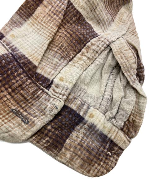 big mac（ビッグマック）BIG MAC (ビッグマック) 60s オンブレチェックプリントライトネルシャツ ブラウン サイズ:Lの古着・服飾アイテム