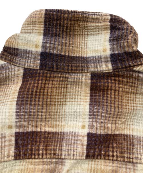 big mac（ビッグマック）BIG MAC (ビッグマック) 60s オンブレチェックプリントライトネルシャツ ブラウン サイズ:Lの古着・服飾アイテム