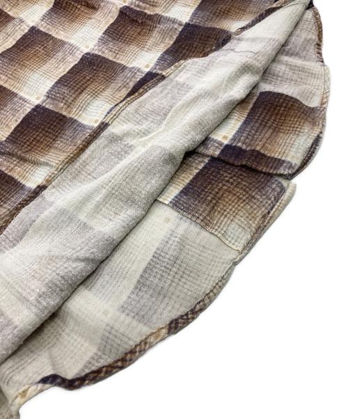 big mac（ビッグマック）BIG MAC (ビッグマック) 60s オンブレチェックプリントライトネルシャツ ブラウン サイズ:Lの古着・服飾アイテム