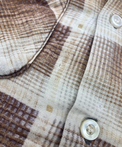 big mac（ビッグマック）BIG MAC (ビッグマック) 60s オンブレチェックプリントライトネルシャツ ブラウン サイズ:Lの古着・服飾アイテム