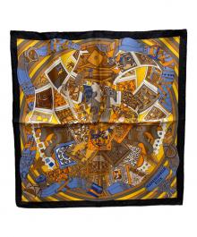 HERMES（エルメス）の古着「MADEMOISELLE SOIE シルクスカーフ/カレ45」｜オレンジ