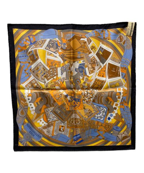 HERMES（エルメス）HERMES (エルメス) MADEMOISELLE SOIE シルクスカーフ/カレ45 オレンジの古着・服飾アイテム