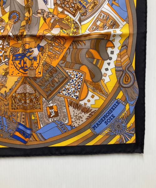 HERMES（エルメス）HERMES (エルメス) MADEMOISELLE SOIE シルクスカーフ/カレ45 オレンジの古着・服飾アイテム