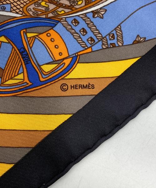 HERMES（エルメス）HERMES (エルメス) MADEMOISELLE SOIE シルクスカーフ/カレ45 オレンジの古着・服飾アイテム