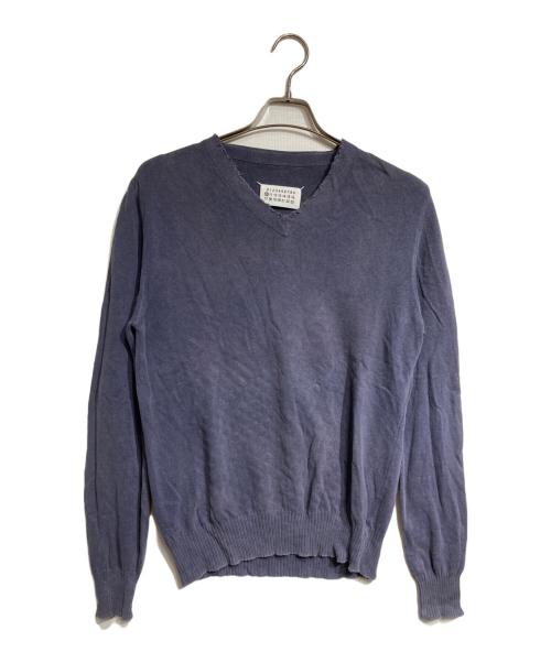 MARTIN MARGIELA（マルタン・マルジェラ）Martin Margiela (マルタン・マルジェラ) コットンリネンVネックニット/Cotton-linen V-neck sweater や Cotton-linen V-neck knit top  ネイビー サイズ:Mの古着・服飾アイテム