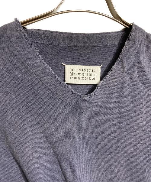 MARTIN MARGIELA（マルタン・マルジェラ）Martin Margiela (マルタン・マルジェラ) コットンリネンVネックニット/Cotton-linen V-neck sweater や Cotton-linen V-neck knit top  ネイビー サイズ:Mの古着・服飾アイテム