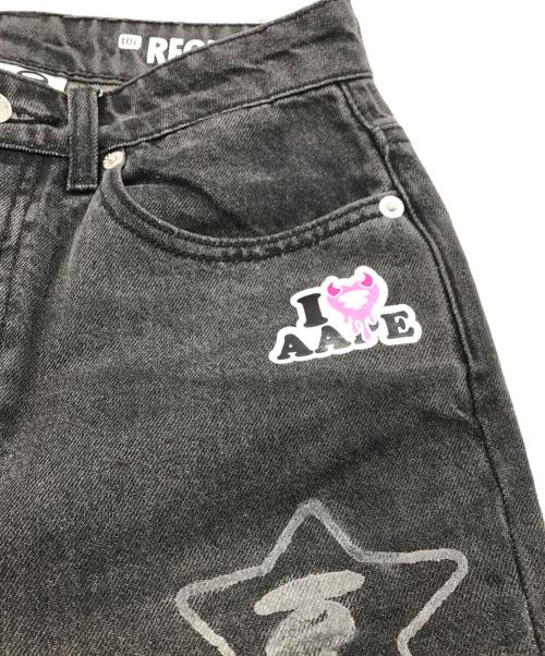 Aape BY A BATHING APE（エーエイプ バイ アベイシングエイプ）AAPE BY A BATHING APE (エーエイプ バイ アベイシングエイプ) AAPE DENIM PANTS ブラック サイズ:XXSの古着・服飾アイテム
