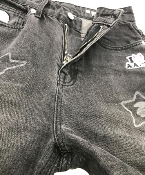 Aape BY A BATHING APE（エーエイプ バイ アベイシングエイプ）AAPE BY A BATHING APE (エーエイプ バイ アベイシングエイプ) AAPE DENIM PANTS ブラック サイズ:XXSの古着・服飾アイテム