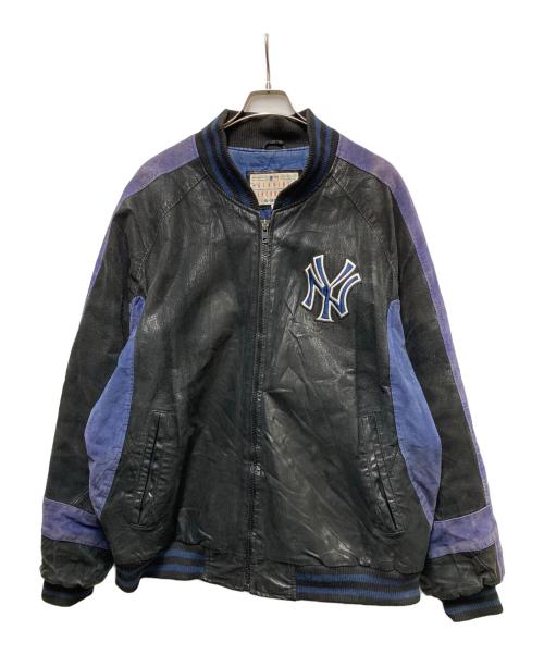GENUINE MERCHANDISE（ジェニュイン マーチャンダイズ）GENUINE MERCHANDISE (ジェニュイン マーチャンダイズ) 90Sレザースタジャン ネイビー サイズ:XXLの古着・服飾アイテム