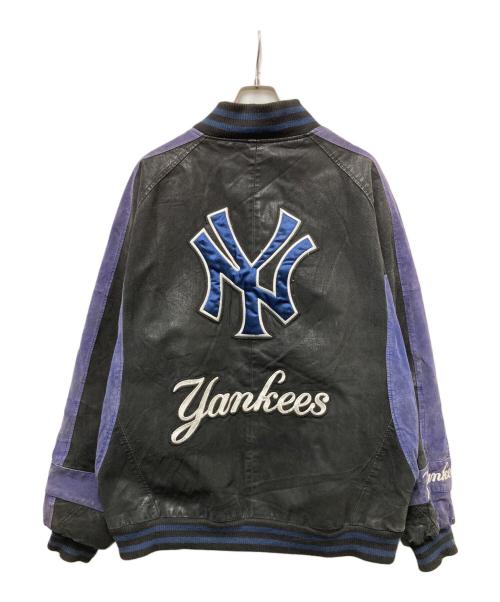 GENUINE MERCHANDISE（ジェニュイン マーチャンダイズ）GENUINE MERCHANDISE (ジェニュイン マーチャンダイズ) 90Sレザースタジャン ネイビー サイズ:XXLの古着・服飾アイテム