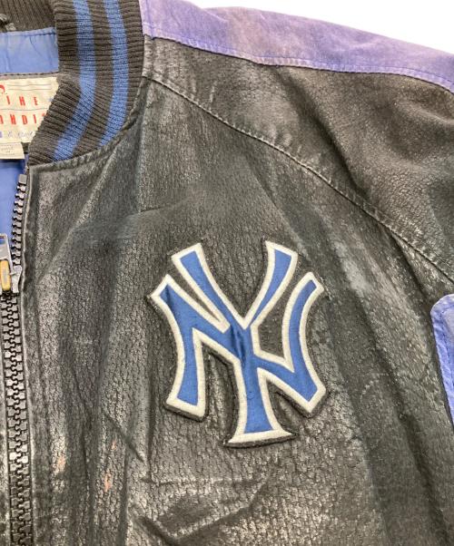 GENUINE MERCHANDISE（ジェニュイン マーチャンダイズ）GENUINE MERCHANDISE (ジェニュイン マーチャンダイズ) 90Sレザースタジャン ネイビー サイズ:XXLの古着・服飾アイテム