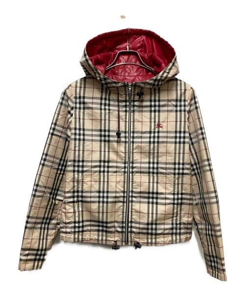 BURBERRY BLUE LABEL（バーバリー ブルー レーベル）BURBERRY BLUE LABEL (バーバリー ブルー レーベル) ノヴァチェックフーデットナイロンジャケット ブラウン サイズ: 38の古着・服飾アイテム