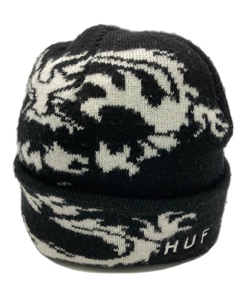HUF（ハフ）HUF (ハフ) ドラゴン柄ニットキャップ ブラックの古着・服飾アイテム