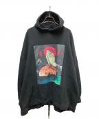 TENDER PERSONテンダ―パーソン）の古着「プリントプルオーバーパーカー」｜ブラック