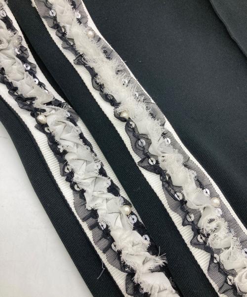 el conductorh（コンダクター）el conductorh (コンダクター) Frill Side Line Jersey Trousers ブラック サイズ:4の古着・服飾アイテム