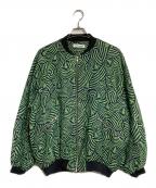 Henrik Vibskovヘンリック ヴィブスコフ）の古着「ジャガードボンバージャケット/Jacquard bomber jacket」｜グリーン