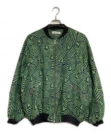 Henrik Vibskov（ヘンリック ヴィブスコフ）の古着「ジャガードボンバージャケット/Jacquard bomber jacket」｜グリーン
