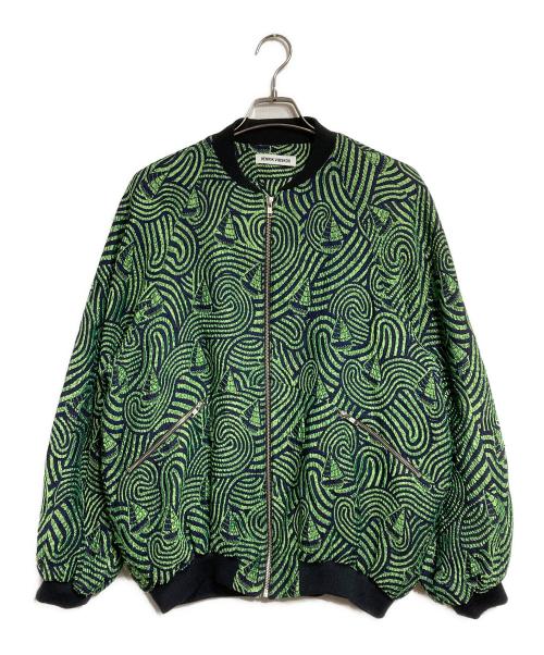 Henrik Vibskov（ヘンリック ヴィブスコフ）Henrik Vibskov (ヘンリック ヴィブスコフ) ジャガードボンバージャケット/Jacquard bomber jacket グリーン サイズ:Sの古着・服飾アイテム