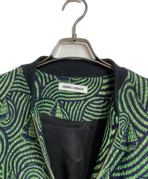 Henrik Vibskov（ヘンリック ヴィブスコフ）Henrik Vibskov (ヘンリック ヴィブスコフ) ジャガードボンバージャケット/Jacquard bomber jacket グリーン サイズ:Sの古着・服飾アイテム