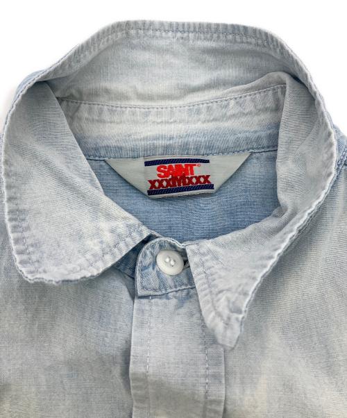SAINT MICHAEL（セントマイケル）SAINT MICHAEL (セントマイケル) シャンブレーシャツ スカイブルー サイズ:Lの古着・服飾アイテム